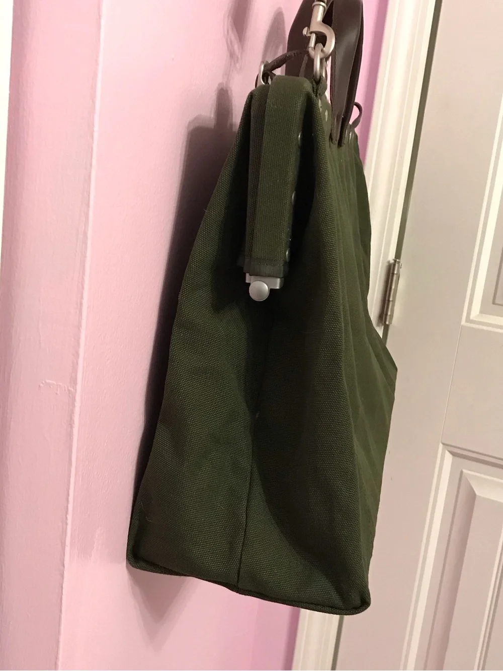 Line of Trade Green and brown Canvas Weekender Duffle Bag